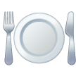 🍽️ Forchetta e coltello con piatto Emoji su Samsung