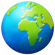Globus mit Europa und Afrika Emoji Samsung