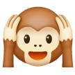 Macaco com as mãos tapando os ouvidos Emoji Samsung