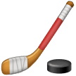 Eishockeyschläger und Puck Emoji Samsung