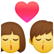 Homem e mulher a dar um beijo Emoji Samsung