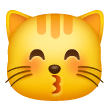 Cara de gato a dar um beijinho Emoji Samsung