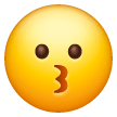 Faccina che manda un bacio con gli occhi aperti Emoji Samsung