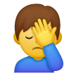 Uomo che si copre il volto con la mano Emoji Samsung