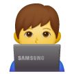 Uomo con computer Emoji Samsung