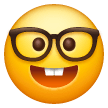 🤓 Улыбающееся лицо в очках Эмодзи на телефонах Samsung