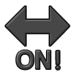 🔛 Freccia nera bidirezionale con la parola ON e il punto esclamativo Emoji su Samsung