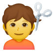 💇 Persona a la que están cortando el pelo Emoji en Samsung