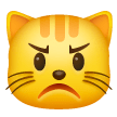 मुँह फुलाए हुए बिल्ली का चेहरा on Samsung
