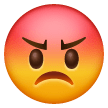 Rotes verärgertes Gesicht Emoji Samsung