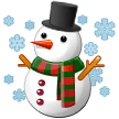 Schneemann mit Schneeflocken Emoji Samsung
