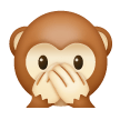 🙊 Macaco com as mãos a tapar a boca Emoji nos Samsung