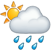 🌦️ Sol atrás de nuvem de chuva Emoji nos Samsung