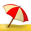 Пляжный зонтик Эмодзи на телефонах Samsung