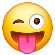 😜 Cara a piscar o olho com a língua de fora Emoji nos Samsung