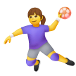 Woman Playing Handball Emoji on Samsung Phones