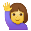 Mulher com a mão levantada Emoji Samsung