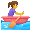 Femme ramant dans un bateau Émoji Samsung