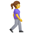 Mulher caminhando virada para a direita on Samsung