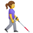 Woman With White Cane Facing Right on Samsung