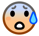 😰 Cara de ansiedad con sudor Emoji en SoftBank