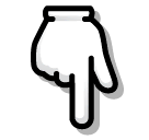 👇 Dorso de una mano con el dedo índice señalando hacia abajo Emoji en SoftBank