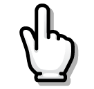 👆 Dorso de una mano con el dedo índice señalando hacia arriba Emoji en SoftBank