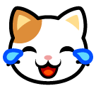 Кошачья мордочка со слезами счастья Эмодзи в SoftBank
