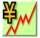 Grafico con andamento positivo e simbolo dello yen Emoji SoftBank