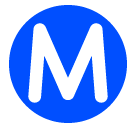 Буква M в круге Эмодзи в SoftBank
