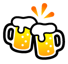 Jarras de cerveza brindando Emoji SoftBank