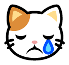 रोती हुई बिल्ली का चेहरा on SoftBank