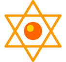 Estrela de seis pontas com ponto médio Emoji SoftBank