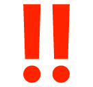 ‼️ Двойной восклицательный знак красного цвета Эмодзи в SoftBank