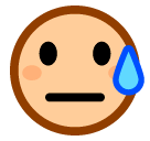 😓 Cara con sudor frío Emoji en SoftBank