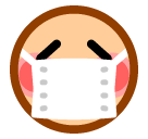मेडिकल मास्क वाला चेहरा on SoftBank