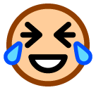 Лицо со слезами счастья Эмодзи в SoftBank