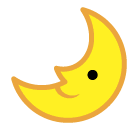 Luna en cuarto creciente con cara Emoji SoftBank