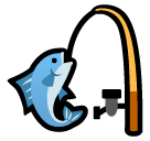 🎣 Angelrute und Fisch Emoji auf SoftBank