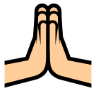 🙏 Manos con las palmas juntas Emoji en SoftBank