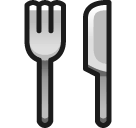 🍴 Вилка и нож Эмодзи в SoftBank