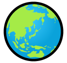 🌏 Глобус с Азией и Австралией Эмодзи в SoftBank