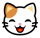 Grinning Cat Emoji in SoftBank
