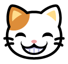 😸 Cara de gato com sorriso a mostrar os dentes Emoji nos SoftBank