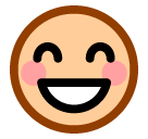Cara com sorriso a mostrar os dentes e olhos semifechados on SoftBank