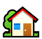 🏡 Casa con jardín Emoji en SoftBank