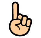 ☝️ Указательный палец, направленный вверх Эмодзи в SoftBank