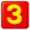 3️⃣ Tecla del número tres Emoji en SoftBank