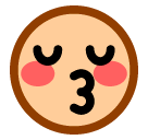 😚 Cara dando un beso con los ojos cerrados Emoji en SoftBank