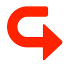 Left Arrow Curving Right Emoji in SoftBank